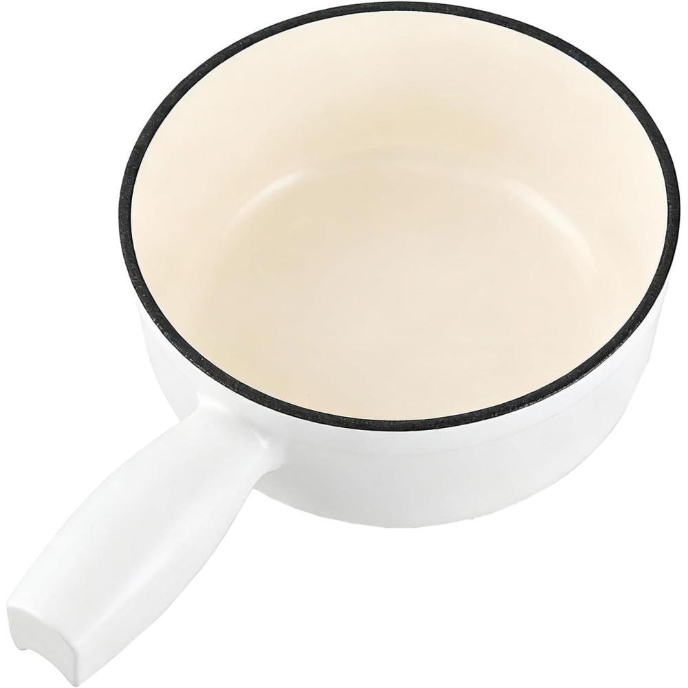 Swissmar Lugano Cast Iron Cheese Fondue Pot Replacement, 2 QT / 2 L – Compatible with Swissmar Lugano Fondue Sets – Ideal for Melting Cheese, Chocolate, & Caramel – Deep Blue(Matte White)