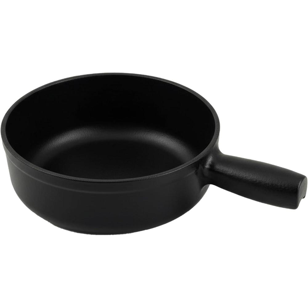 Swissmar Lugano Cast Iron Cheese Fondue Pot Replacement, 2 QT / 2 L – Compatible with Swissmar Lugano Fondue Sets – Ideal for Melting Cheese, Chocolate, & Caramel – Deep Blue(Matte Black)