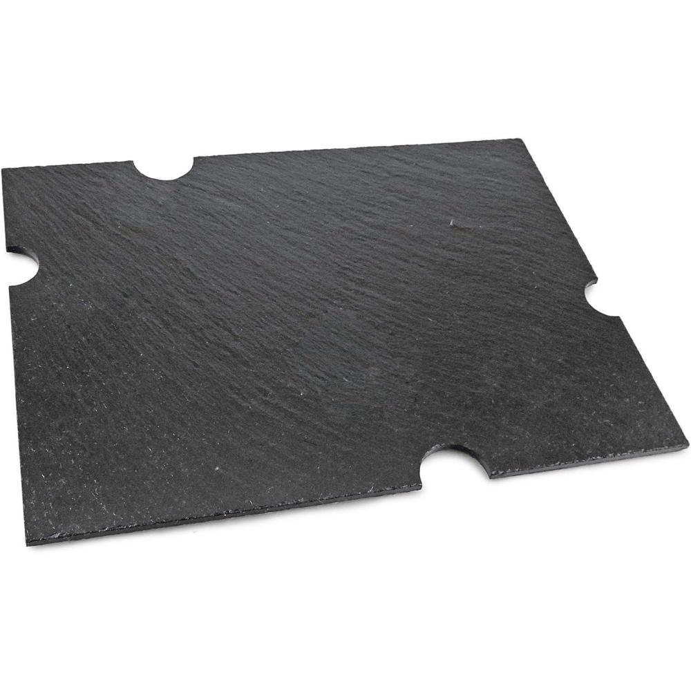 Swissmar Rectangular Slate Cheese Serving Board – Natural Handcrafted Slate Platter with Felt Pads, Non-Porous Surface, Ideal for Charcuterie, Appetizers, and Desserts (16″ x 10″)(1 Count)
