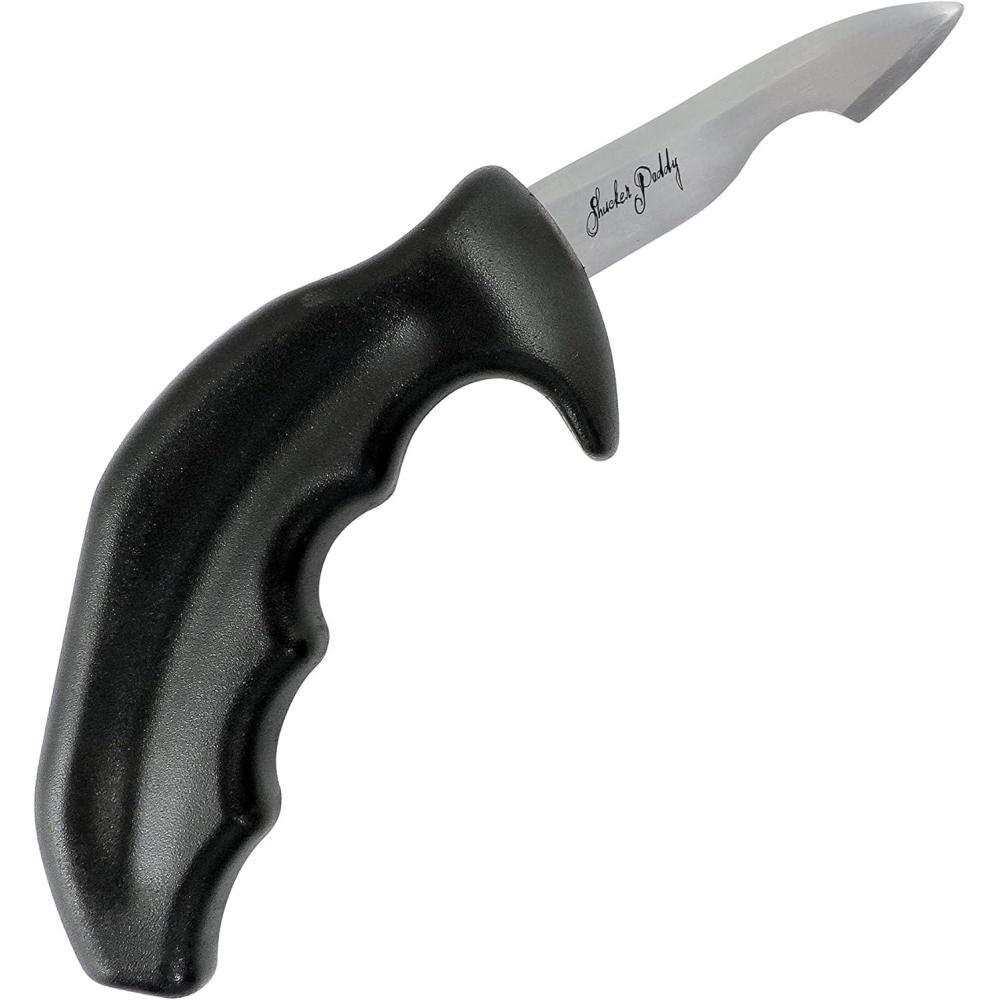 Swissmar Shucker Paddy Original Oyster Shucking Knife – Ergonomic Dual Axis Oyster Shucker Tool with 3″ / 7.6 CM Stainless Steel Blade – Perfect for kitchen Collections – Non-Slip Handle, Black(Malpeque – Black)